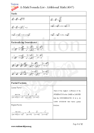 A Math Gce O Level Math 4047 Formula Sheet Pg 3 Math Formula Sheet Math Formulas Maths Formulas List