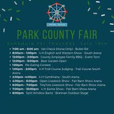 County fair, carnival, concert, demolition derby, pig wrestling, commercial booths, food booths, hypnotist, ranch rodeo, free stage acts and kids games & activities. Park County Fair Parkcofairco Twitter