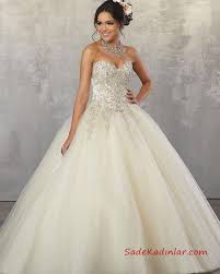 2020 Prenses Model Kabarik Nisanlik Modelleri Krem Uzun Straplez Kalp Yaka Boncuk Islemeli Quinceanera Dresses On Bes Yas Partisi Elbiseleri Balo Elbisesi