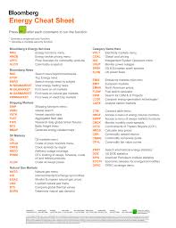 Bloomberg Energy Cheat Sheet