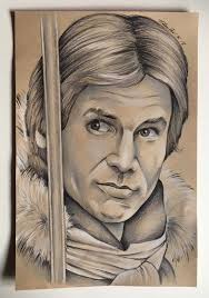 Star Wars Han Solo Original Drawing. Fan-art . Harrison Ford Empire Strikes  Back
