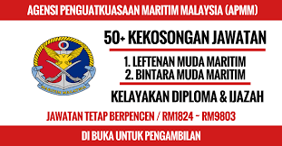 Agensi penguatkuasaan maritim malaysia (apmm) atau kadangkala lebih dikenali sebagai pengawal pantai malaysia merupakan agensi kerajaan yang bertanggungjawab mengawasi setiap kawasan maritim di malaysia agar aman dan selamat bagi kegunaan masyarakat dan negara. Agensi Penguatkuasaan Maritim Malaysia Apmm Kerja Kosong Kerajaan
