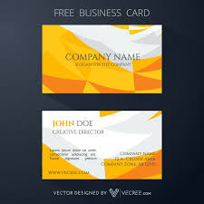 Yellow Color Business Card Design Free Vector