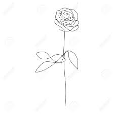 See more ideas about rose stem tattoo, roses drawing, rose stem. One Line Hand Drawn Rose Long Stem Rose Single Line Flower Royalty Free Cliparts Vectors And Stock Illustration Image 132810104