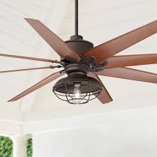 And thanks to our efficient designs, our fans are among the lowest cost of ownership of any commercial ceiling fan out there. 72 Casa Vieja Industrial Outdoor Ceiling Fan With Light Led Dimmable Remote English Bronze Cherry Cage Damp Rated For Patio Porch Walmart Com Walmart Com