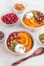 Fluffy Sweet Potato Breakfast Bowls Vegan Grain Free From My Bowl Recipe Breakfast Bowl Vegan Vegan Breakfast Easy Sweet Potato Breakfast