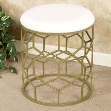 Enhance your home with a tasteful upholstered bench or settee to create additional comfort and storage in your entryway and living room. Monarch Round Upholstered Metal Vanity Stool Vanity Stool Stool Metal