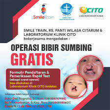Labcito V Twitter Smile Train Rs Panti Wilasa Citarum Lab Cito Bekerjasama Mengadakan Operasi Bibir Sumbing Gratis Untuk Pendaftaran Rapid Test Sebagai Syarat Operasi Bisa Dilakukan Di Lab Klinik Cito Terdekat