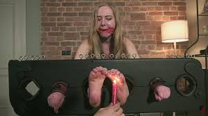 Russian Fetish – Olesya In Stocks Again Feet Tickling Fire And Wax Play
