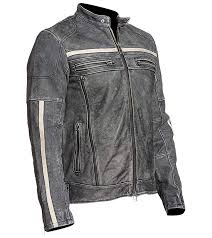 Affliction Cafe Racer Vintage Retro Moto Grey Distressed Leather Jacket