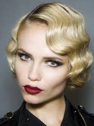 1920s Art Deco Look With Pin Curls 1920s Inspired 50s Hairstyles Retro Hairstyles Short Hair Styles