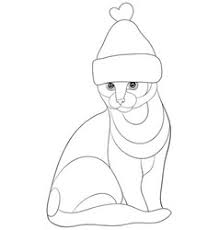 Supercoloring.com is a super fun for all ages: Christmas Cat Coloring Page Vector Images 99