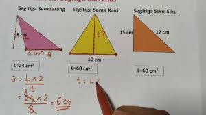 Cara mencari tinggi segitiga (termasuk segitiga sembarang). Mencari Alas Dan Tinggi Segitiga 2 Youtube