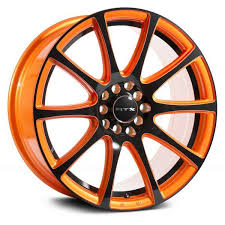 17 Inch Black And Orange Rims Rtx Blaze Orange With Black Face Orange Custom Wheels Black