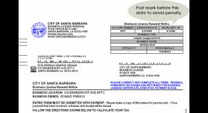 But remember that driving with an expired licence is an offence. Santa Barbara Current Business License Change Renewal