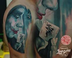 Maybe you would like to learn more about one of these? Detailed Looking Shoulder Tattoo Of Joker With Playing Card Tattooimages Biz
