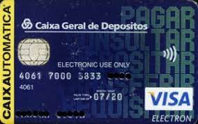 Issued by caixa geral de depositos, s.a. Bank Card Visa Electron Caixa Geral De Depositos Portugal Col Pt Ve 0060 01