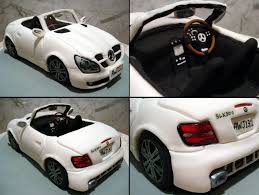 Mercedes Slk300 Convertible By Sliceofcake On Deviantart Car Cake Car Cake Tutorial Car Cakes For Men