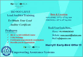 Hurry Book Your Seats Eas Indonesia Singapore Iso Lead Auditor Qms Team Of Professionally Qualified And Certified Consultants That Train Auditor Iso