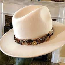 Feather Hat Band On Leather 1 Inch Wide Beige Brown Green Etsy Feather Hat Hat Band Hats