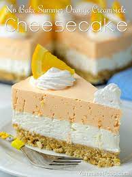 No Bake Summer Orange Creamsicle Cheesecake Recipe Desserts Orange Creamsicle Cheesecake Recipe Light Dessert Recipes