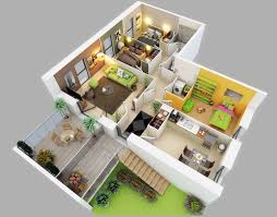 <p>2 floor 3d house design plan. Two Bedroom House Plans In 3d
