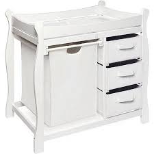 Badger Basket Sleigh Style Baby Changing Table With Hamper And 3 Baskets White Includes Pad Walmart Com In 2020 Baby Changing Tables Changing Table White Changing Table