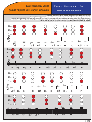 Basic Fingering Chart For Cornet Trumpet Mellophone Alto