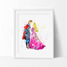 According to one disney fandom website, the prince in sleeping beauty was named after the duke of edinburgh. Aurora Prince Philip Print Sleeping Beauty Disney Princess Baby Girl Nursery Wall Art Decor Watercolor Painting Wall Decor Vivideditions