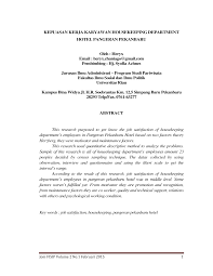Delegasikan kepada tim housekeeping jika keluhan seputar kebersihan kamar,. Https Media Neliti Com Media Publications 31927 Id Kepuasan Kerja Karyawan Housekeeping Department Hotel Pangeran Pekanbaru Pdf