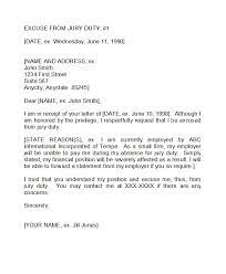 A jury duty excuse letter aims at explaining to the court officials why you would rather not attend the duties altogether. Excuse Letter Example Absent Letter