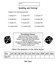 doubling and halving teaching ideas