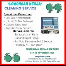 Ikuti juga kami di medsos agar tidak ketinggalan update loker harian ⤵. Cleaning Service Di Rumah Sakit Ibu Dan Anak Maharani Informasi Lowongan Kerja Medan 2021 Terbaru Hari Ini