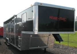 Work and play travel trailer toy haulers whether you are taking a car to show, or just enjoying the great outdoors with your cycle or atv, work and play has the perfect cargo carrier with living quarters for you. New 2008 Forest River Work N Play 34fk Overview Berryland Campers