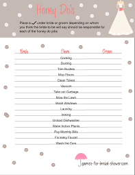 Make it fun and memorable with these interactive games. Free Printable Honey Do S Game For Bridal Shower