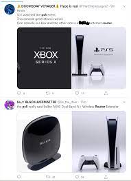 But it seems microsoft is keen to prove that when it comes to the jokes, it's actually pretty chilled. Ps5 Router With A Popped Collar Vs Xbox Series X Fridge