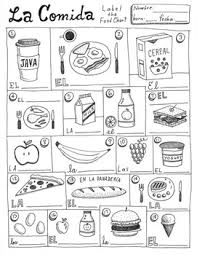 La Comida Spanish Food Vocabulary Chart Poster No Prep Printable