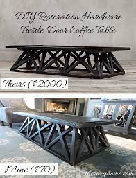It was easy to build (a great beginner project!) and cost about $200 to make. Diy Restoration Hardware Trestle Door Coffee Table The Rozy Home