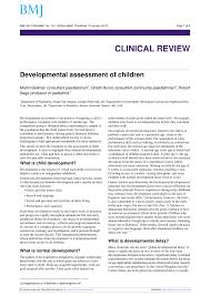 Pdf Developmental Assessment Of Children