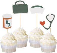Aonbon gold glitter congrats rn cake topper, class of 2021 / congrats grad cake topper, medical rn/nursing theme party decorations. Buy Ercadio 24 Pack Nursing Cupcake Toppers Nurse Graduation Cupcake Topper Medical Rn Themed Birthday Party Cake Decoration Picks Online In Turkey B07rw5zs5p