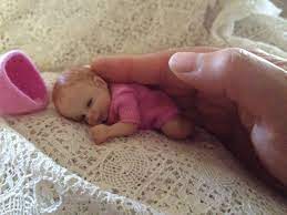 Realistic Miniature Baby Girl Art Doll Hand Sculpted Ooak Polymer Clay Baby Dolls Realistic Baby Dolls Silicone Baby Dolls