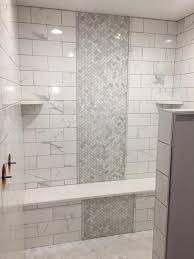 Exactly The Look I M Going For Carrara Herringbone Tile Down The Center Surrounding The Fixt Small Bathroom Remodel Bathroom Remodel Master Bathrooms Remodel