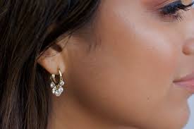 Shaker Huggie Hoops Small Hoops| Cz Charms| Dangle CZ Earrings