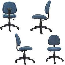 basic computer chair with casters armless fabric upholstered padded tufted comfy low back rolling blue black office desk chai armless computer chair desk chair