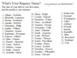 Download What S Your Regency Name Created By Www Pinterest Com Bethiabarber Names Baby Name Generator Scottish Names