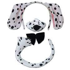 Dalmatian Set Ears On Headband Noisy Nose Bow Tie Tail Fancy Dress Animal Accessory Accessories Crusader Pa Fancy Dress Animals Dalmation Ears Spotty Dog