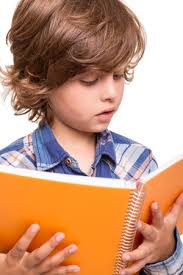 Niño Leyendo Un Libro En El Fondo Blanco Fotos, retratos, imágenes y  fotografía de archivo libres de derecho. Image 17316458