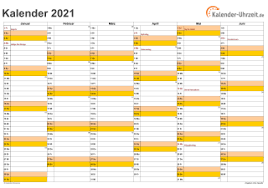 Sebentar lagi akan berganti tahun 2021. Excel Kalender 2021 Kostenlos