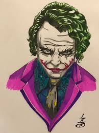 Artwork] Another Joker drawing of Heath Ledger Joker that I did : r/batman
