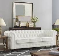 Chesterfield Sofa Set - Color: White, Size: Sofa Only
